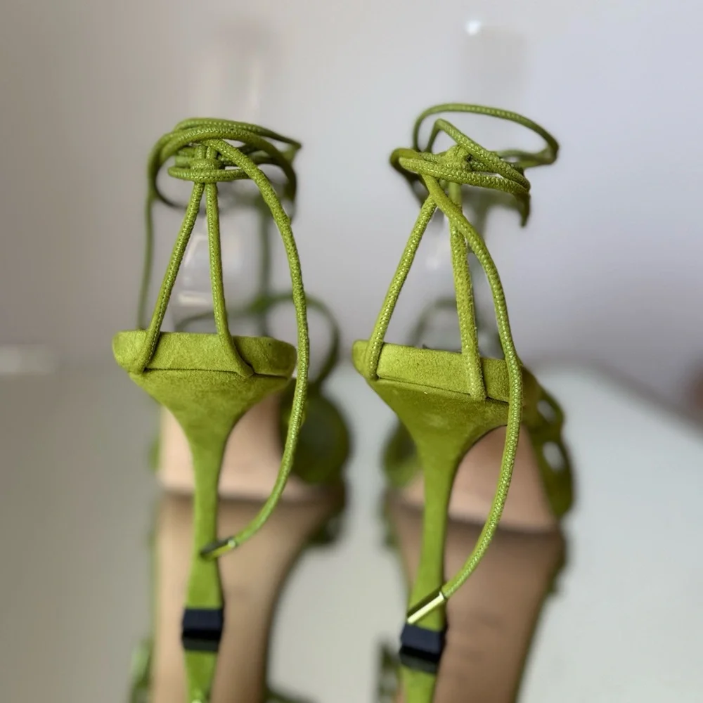 New JIMMY CHOO Jemma 90 embellished suede sandals $1,125 37.5 - Picture 9 of 14